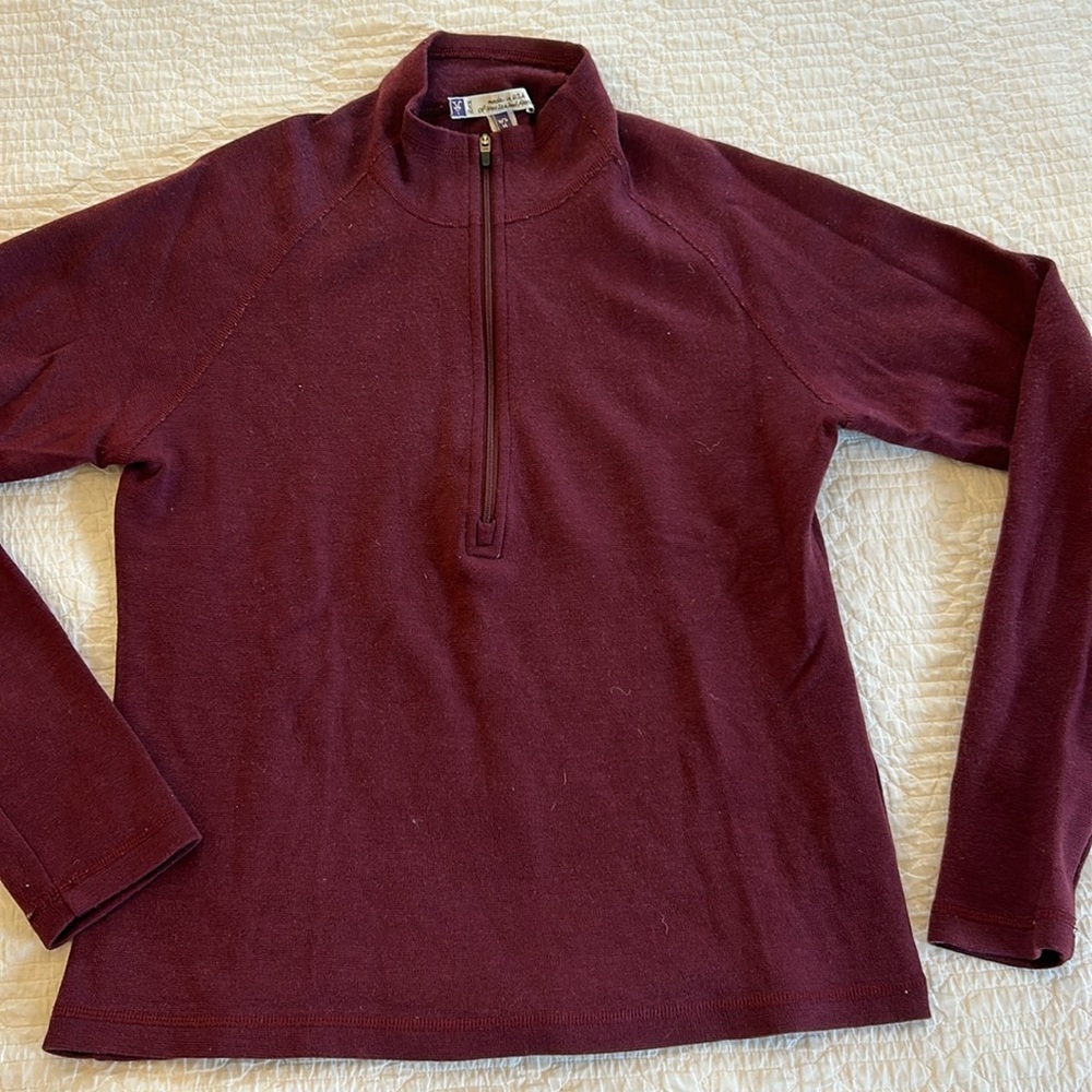 Ibex Merino Wool half zip top size medium